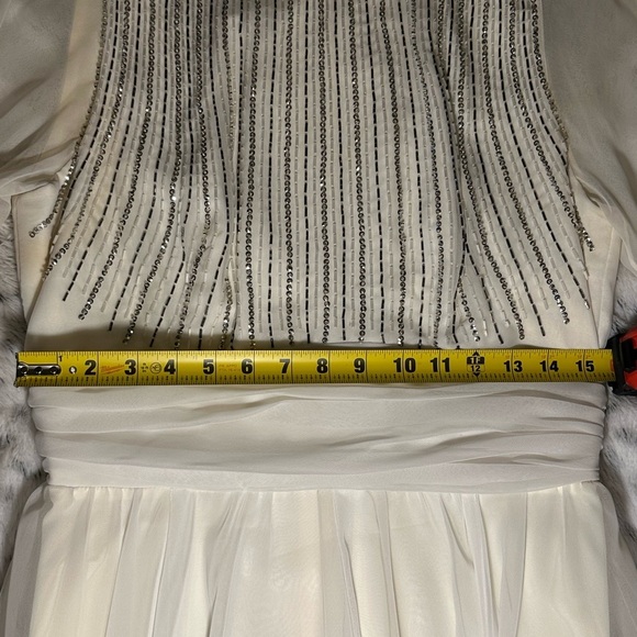 Jack Bryan Beaded Chiffon Dress - Sheer Sleeves With Beaded Bodice - Picture 11 of 14